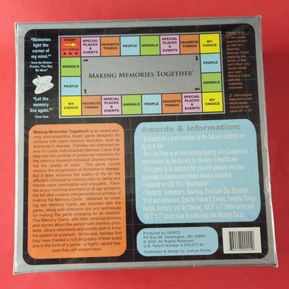 MAKING MEMORIES TOGETHER BOARD GAME  SEALED ALZHEIMER'S TOOL     LF1
