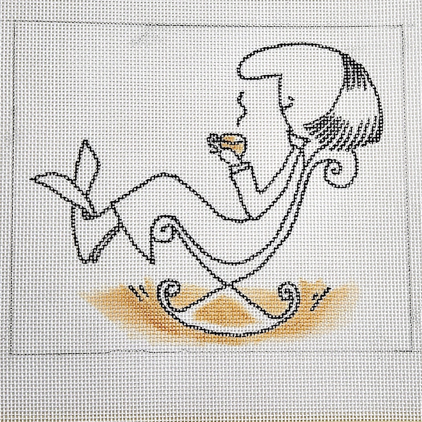 WHIMSICAL NEEDLEPOINT CANVAS:  TEA / COFFEE BREAK!     BM0