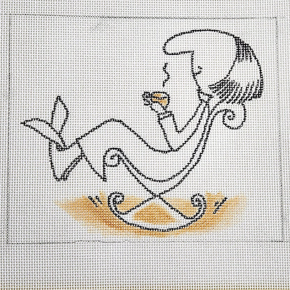 WHIMSICAL NEEDLEPOINT CANVAS:  TEA / COFFEE BREAK!     BM0