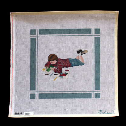 REBECCA HAND PAINTED NEEDLEPOINT CANVAS: BOY COLORING    BM1