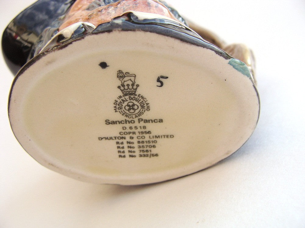 ROYAL DOULTON CHARACTER MINI JUG: SANCHO PANCA D6518 DONKEY HANDLE  NO BOX  KM5
