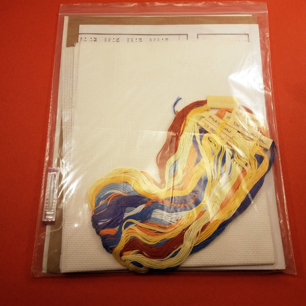 BUCILLA COUNTED CROSS STITCH KIT:  CELESTIAL PICTURE/PILLOW     DB1