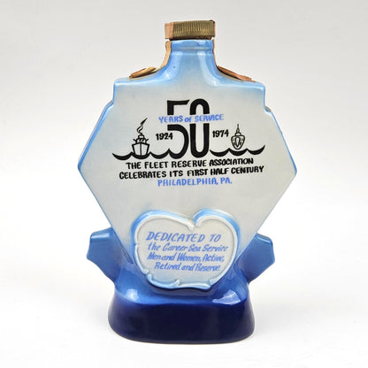 VINTAGE 1974 JIM BEAM WHISKEY DECANTER:  FRA FLEET RESERVE ASSOC 50 YRS EMPTY5