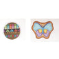 2 HAND PAINTED NEEDLEPOINT CANVAS LOT:  MINDY ORNAMENT, COD BUTTERFLY    BM0