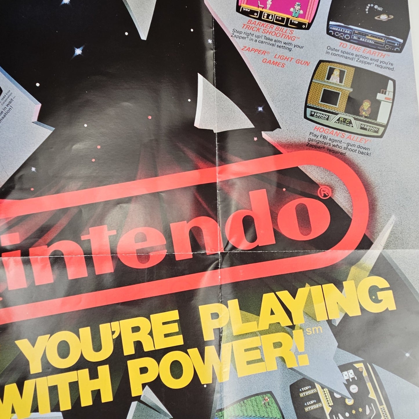 1989 NINTENDO POSTER:  NOW YOU ARE PLAYING WITH POWER!1