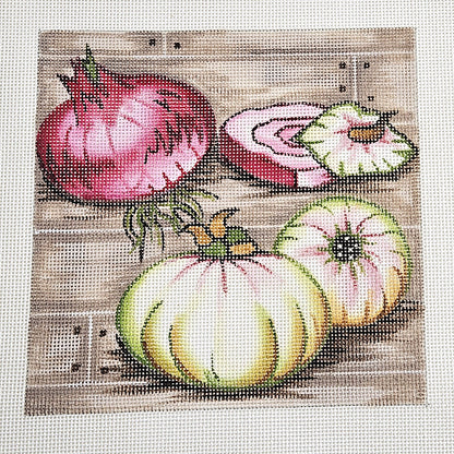 ROBBYN'S NEST NEEDLEPOINT CANVAS: VEGETABLE ONION KITCHEN THEME    BM0