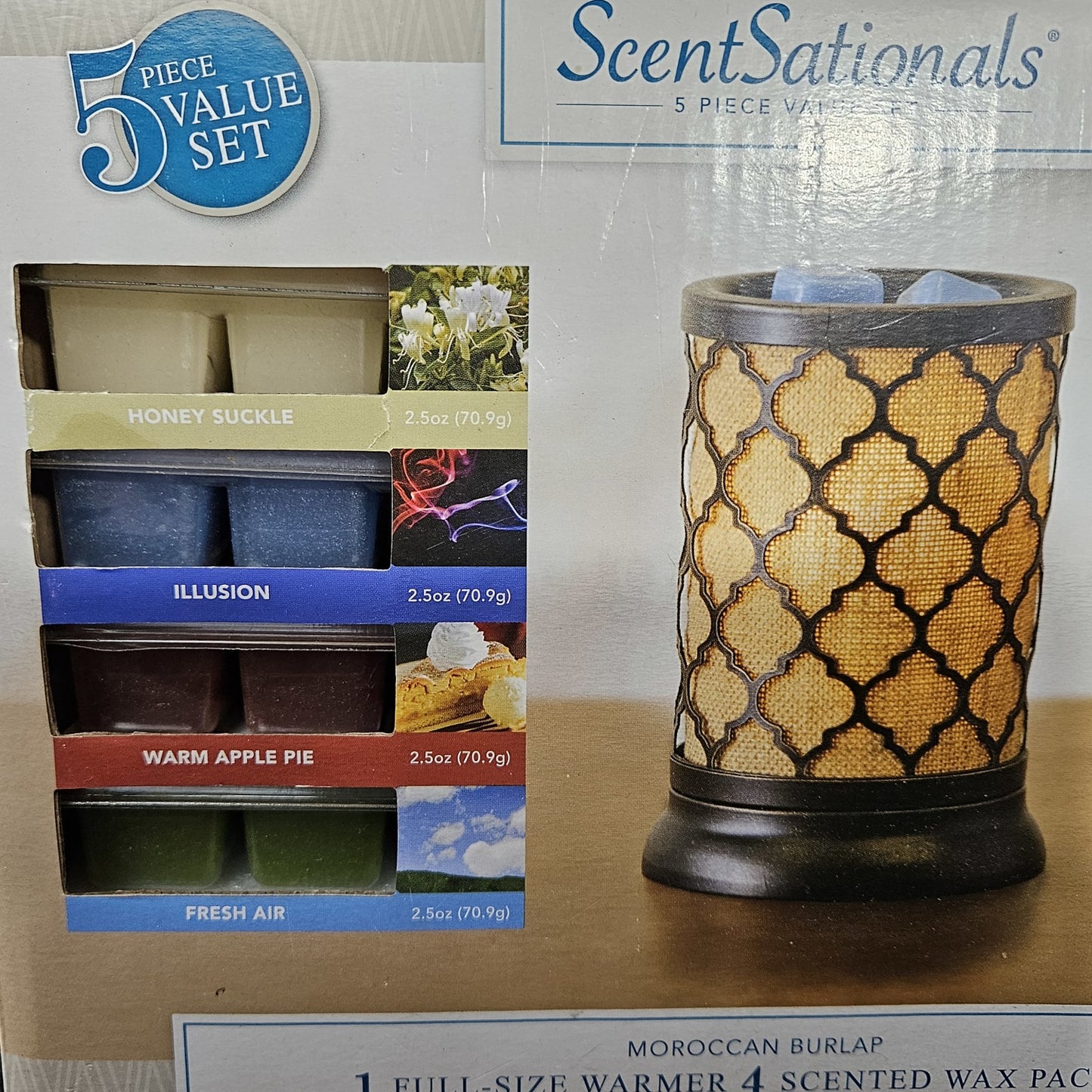 SCENTSATIONALS CANDLE WAX WARMER:  MOROCCAN BURLAP    NEW AND SEALED      LF0