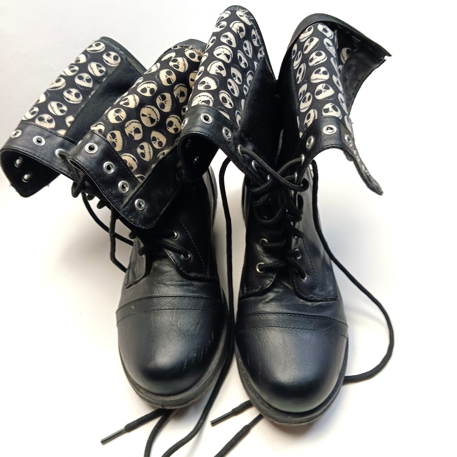 JACK SKELLINGTON NIGHTMARE BEFORE CHRISTMAS GOTH PUNK BOOTS WOMEN 6       LF0