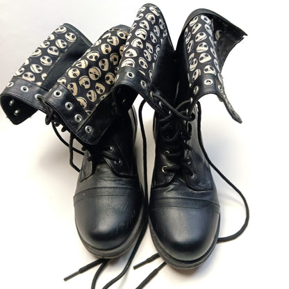 JACK SKELLINGTON NIGHTMARE BEFORE CHRISTMAS GOTH PUNK BOOTS WOMEN 6       LF0