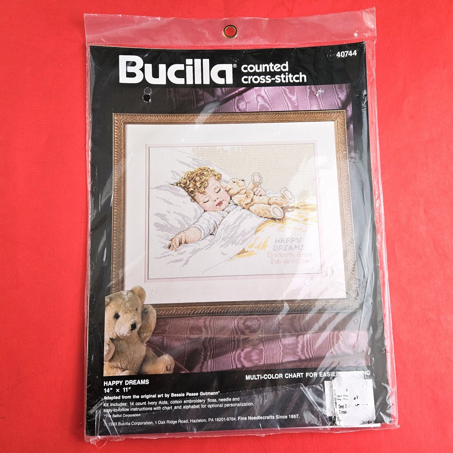 BUCILLA COUNTED CROSS STITCH KIT: HAPPY DREAMS BABY BIRTH RECORD   SL0