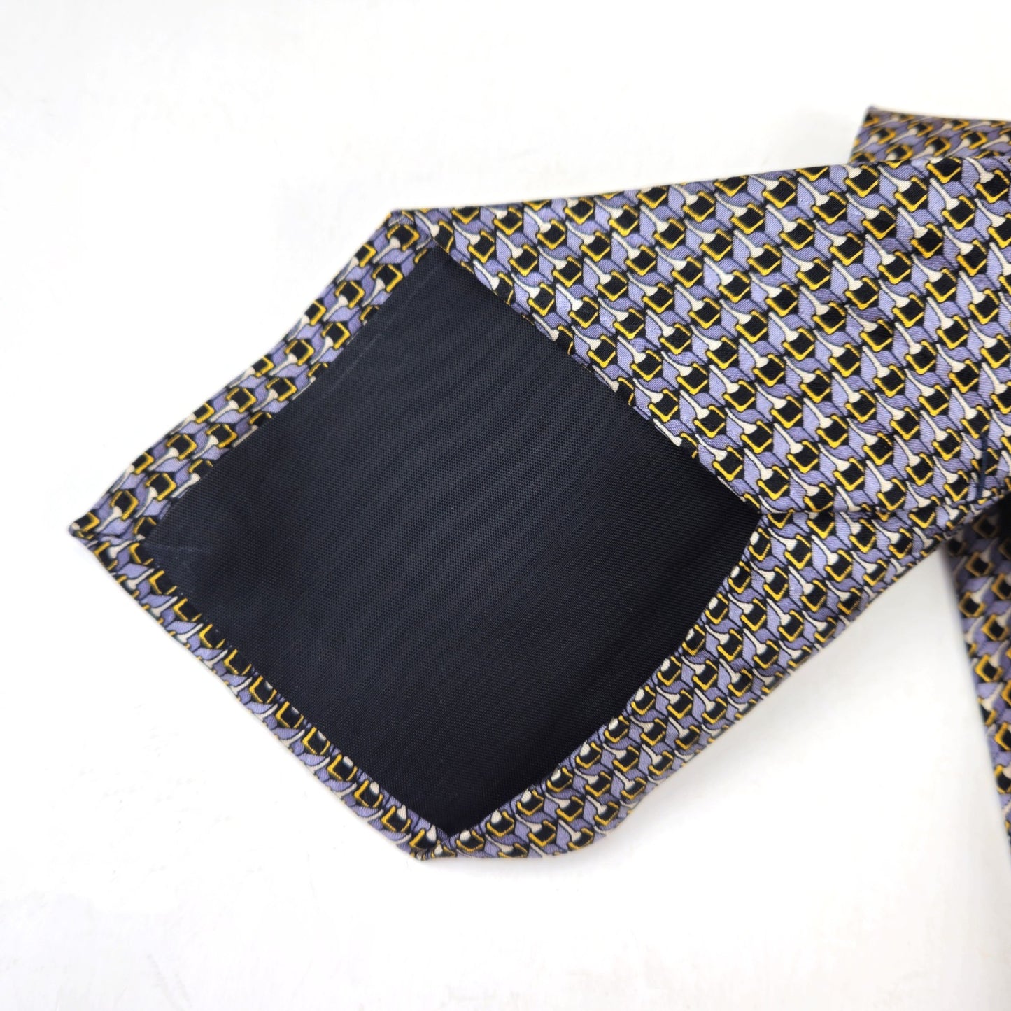 PREOWNED MAC-TY EUROPEAN MEN'S SILK TIE NECKTIE:  NEUTRAL GRAY BLACK ABSTRACT3