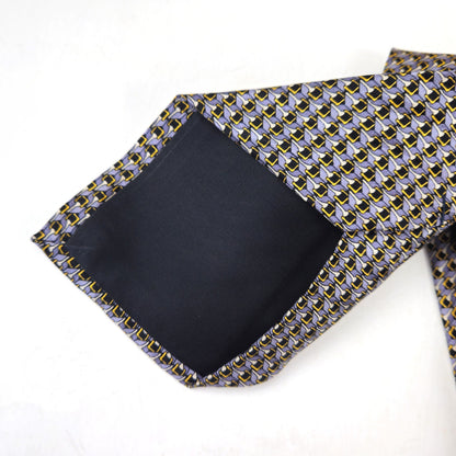 PREOWNED MAC-TY EUROPEAN MEN'S SILK TIE NECKTIE:  NEUTRAL GRAY BLACK ABSTRACT3