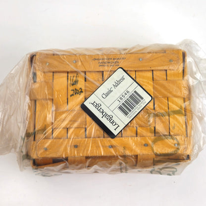 2002 LONGABERGER ADDRESS BASKET W/ BUTTERNUT LINER & PROTECTOR NEW3