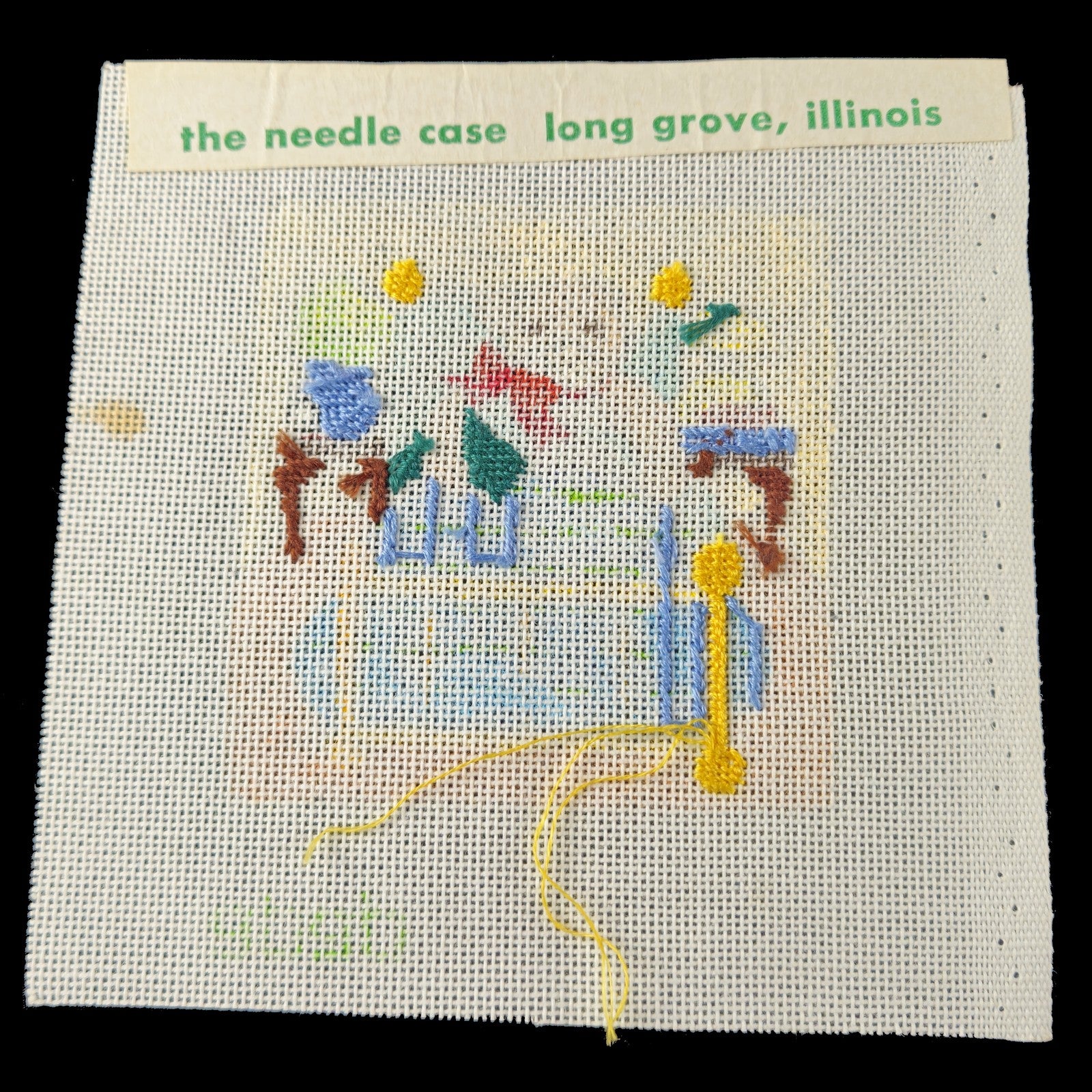 2 VINTAGE OOAK DEDE HP NEEDLEPOINT CANVAS LOT:  BEAR THEME CHILD'S ROOM    BM2