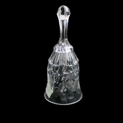 RIEKES CRISA CLEAR GLASS BELL 24% LEAD CRYSTAL:  FLOWER DESIGN    FM1