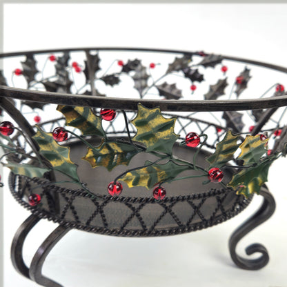 PARTYLITE 3 WICK CANDLE HOLDER:  P9904B HOLLY LITES3
