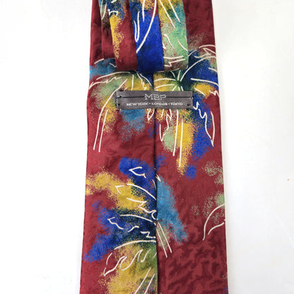 PREOWNED MBP MEN'S SILK TIE NECKTIE:  MULTICOLOR PALM TREE3