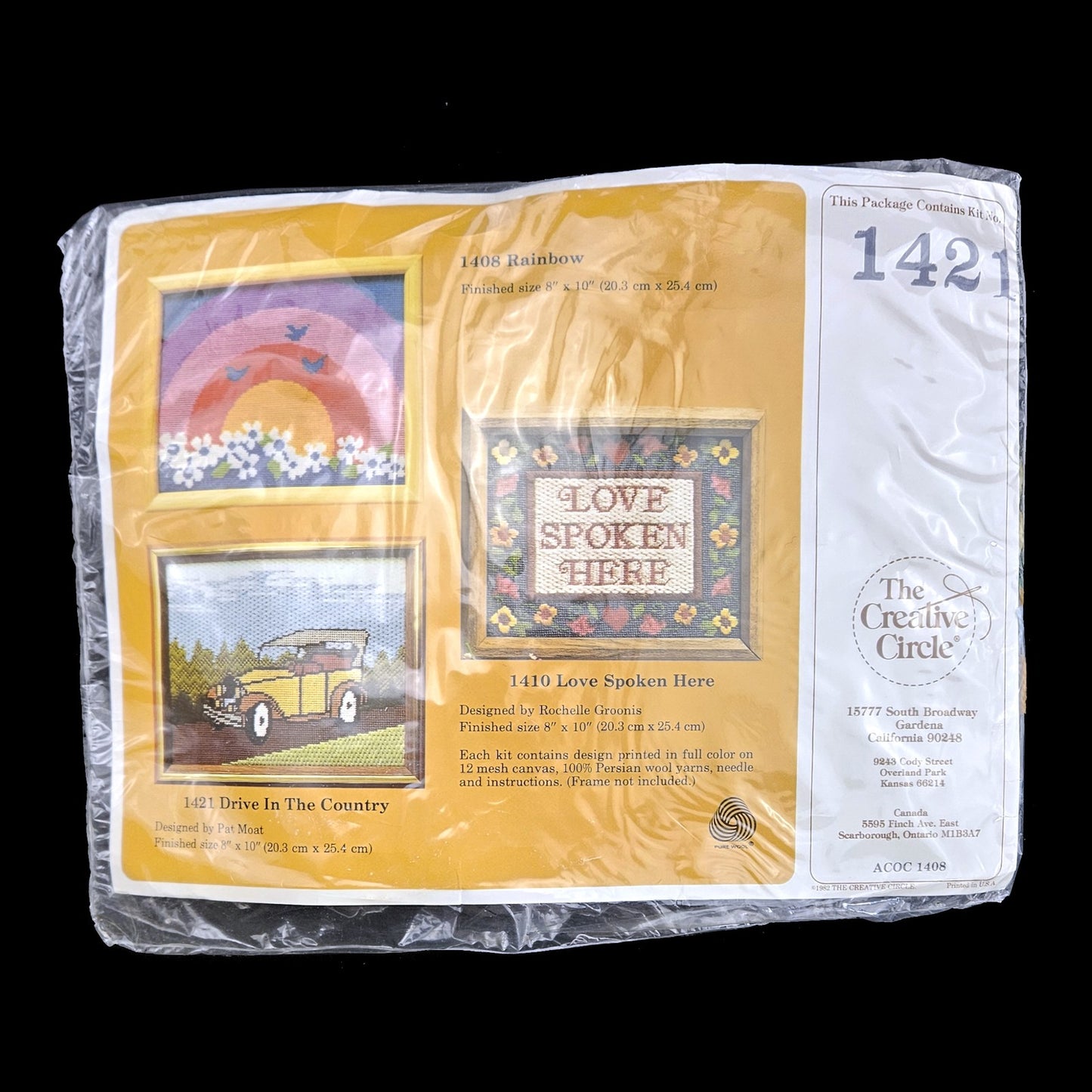 THE CREATIVE CIRCLE NEEDLEPOINT KIT: 1421 DRIVE IN THE COUNTRY   LF1
