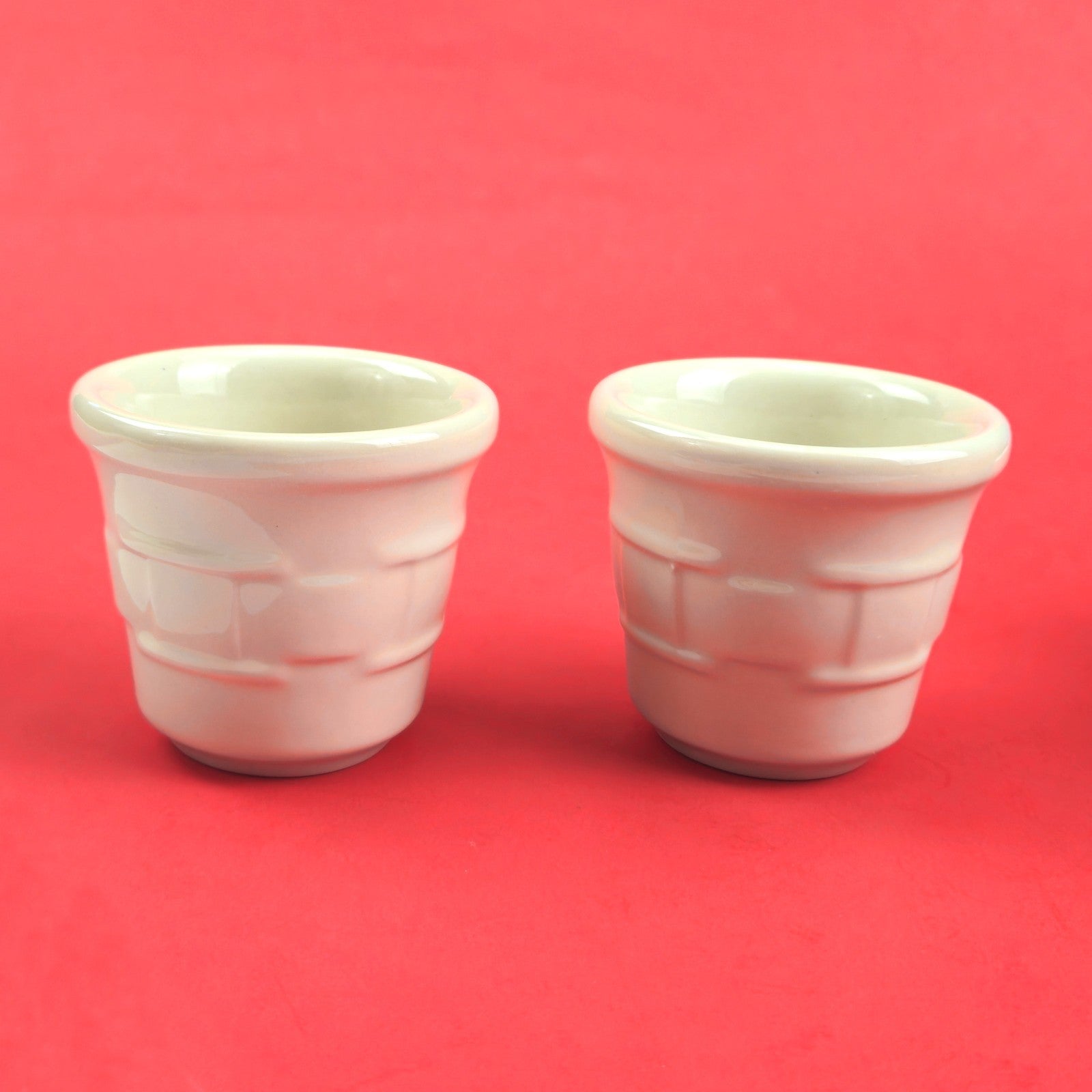 LONGABERGER POTTERY:  WOVEN TRADITIONS 2 PK VOTIVE CANDLE HOLDERS IVORY1