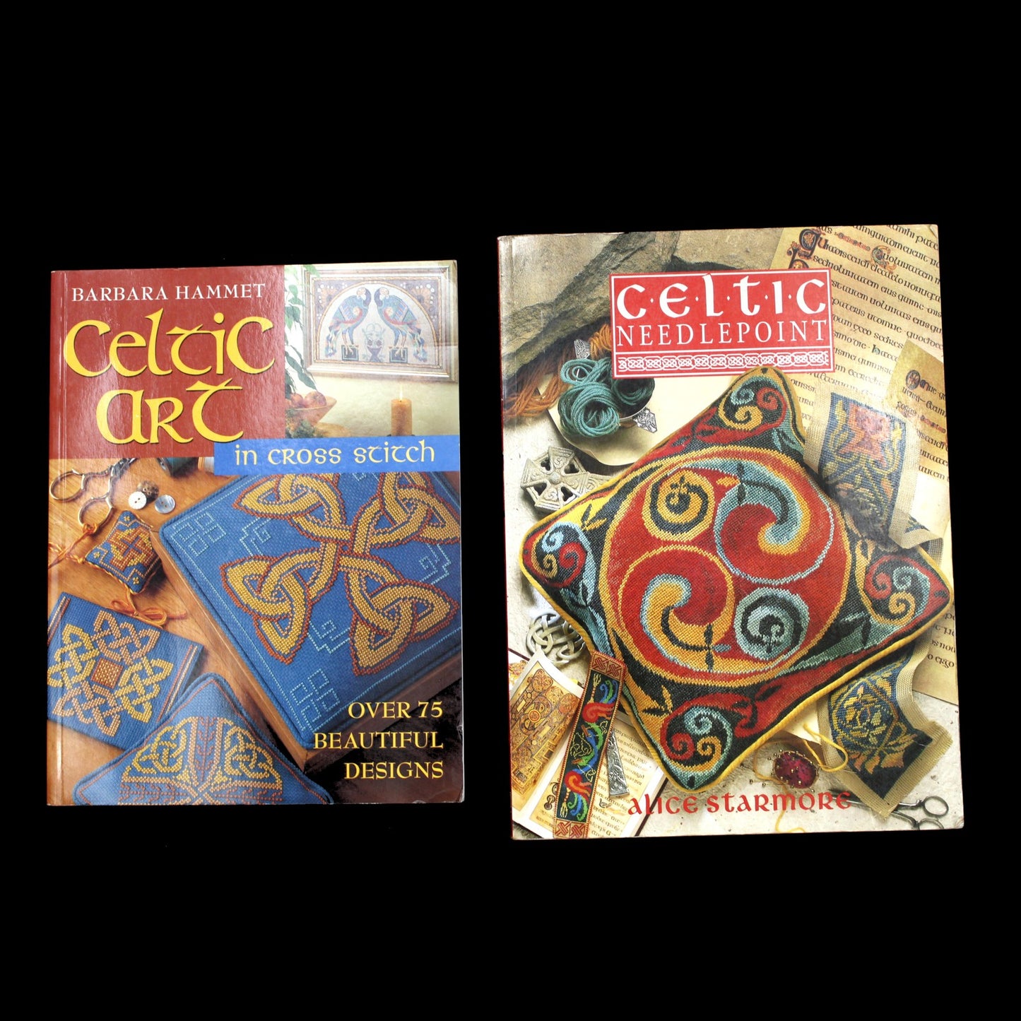 2 CELTIC PATTERN BOOKS LOT FOR CROSS STITCH & NEEDLEPOINT  BM0