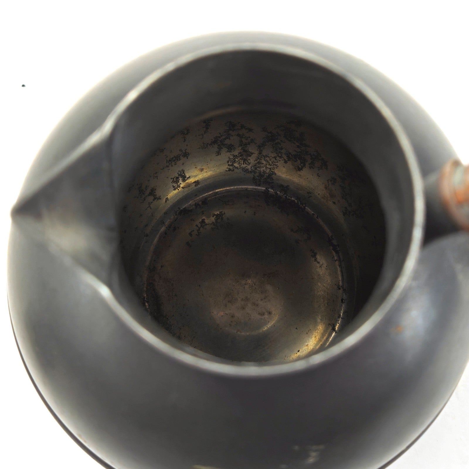 VINTAGE NASCO PEWTER TEAPOT #203 WITH RATTAN HANDLE7