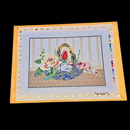 UNIQUE SOPHIA NEEDLEPOINT CANVAS:  FLORAL BASKET      BM1