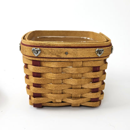2002 LONGABERGER SMALL SWEETEST GIFT SWEETHEART BASKET SET:  RING BOX3
