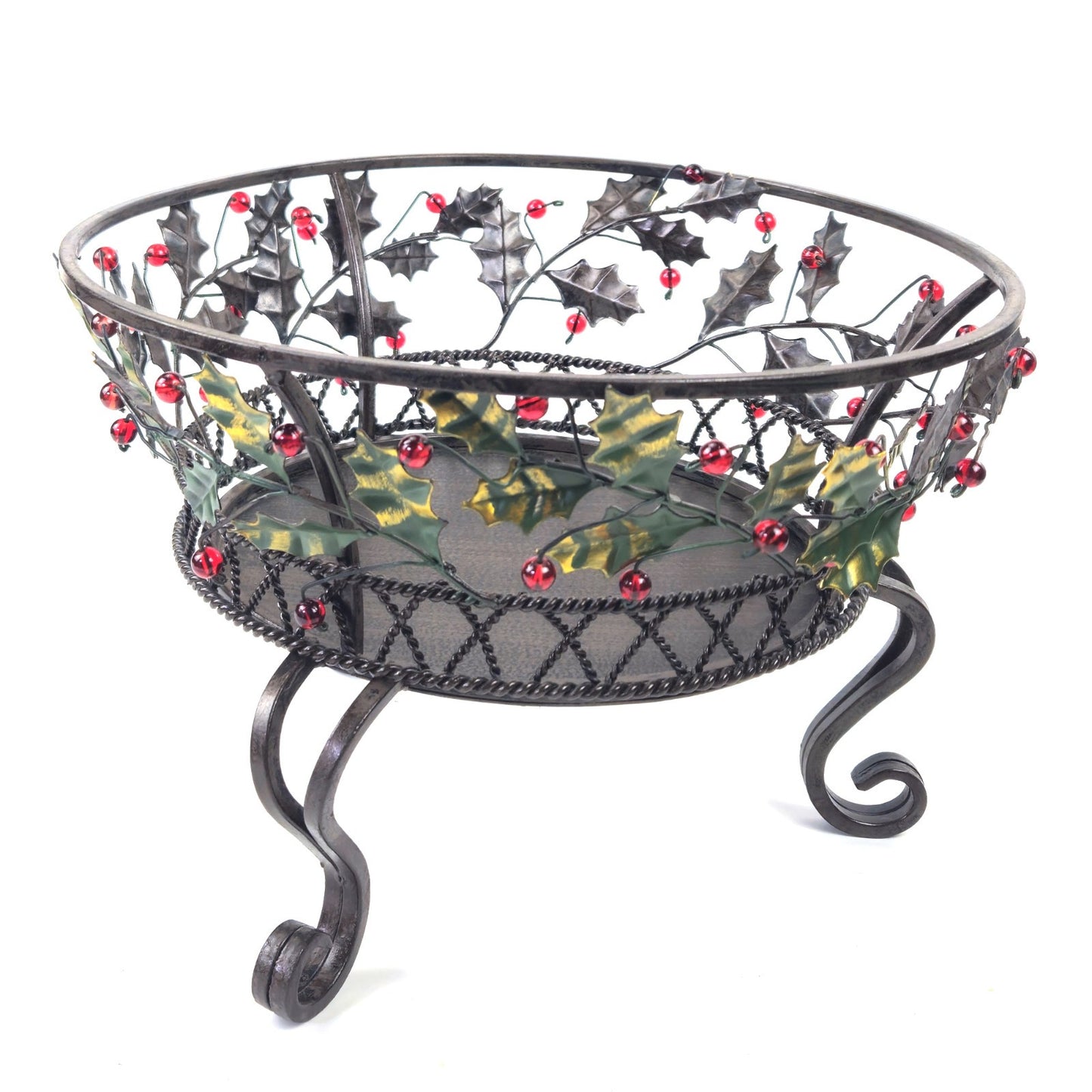 PARTYLITE 3 WICK CANDLE HOLDER:  P9904B HOLLY LITES1
