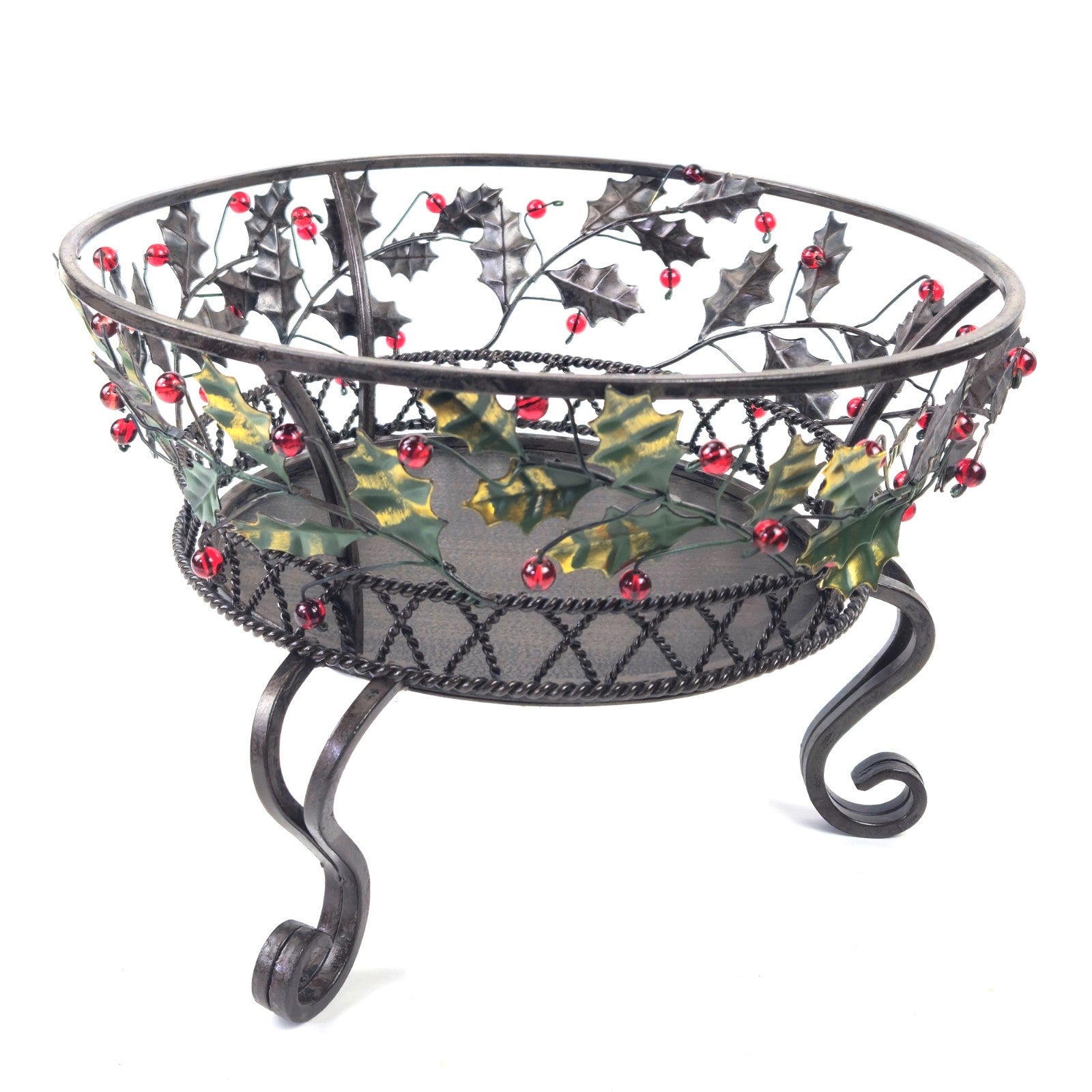 PARTYLITE 3 WICK CANDLE HOLDER:  P9904B HOLLY LITES1