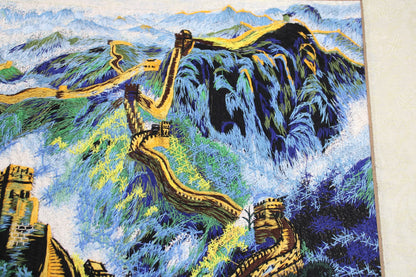 GORGEOUS COMPLETED EMBROIDERY:  GREAT WALL OF CHINA     BM1