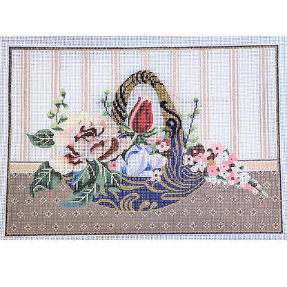 UNIQUE SOPHIA NEEDLEPOINT CANVAS:  FLORAL BASKET      BM0