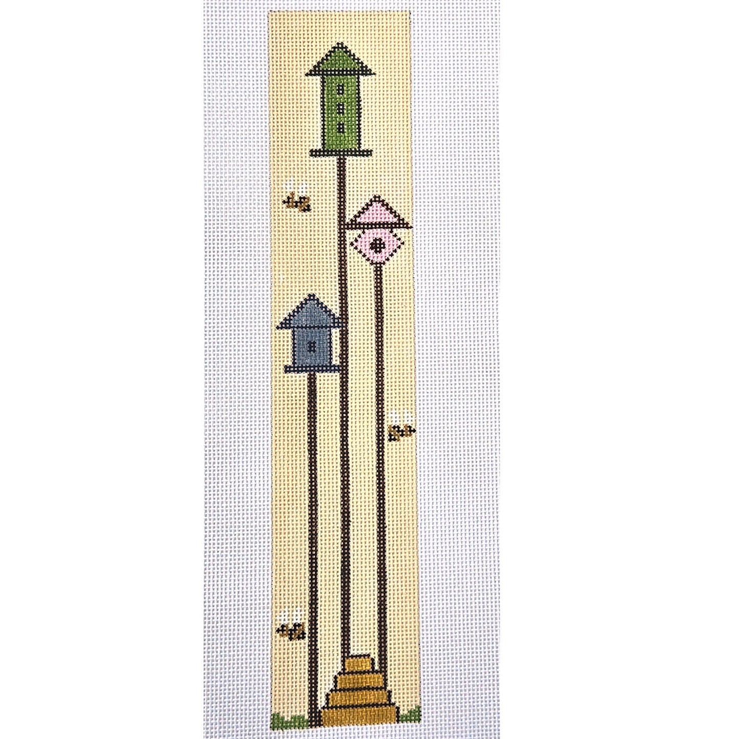 WHIMSICAL J. CHILD NEEDLEPOINT CANVAS:   BIRD HOUSES   BM0