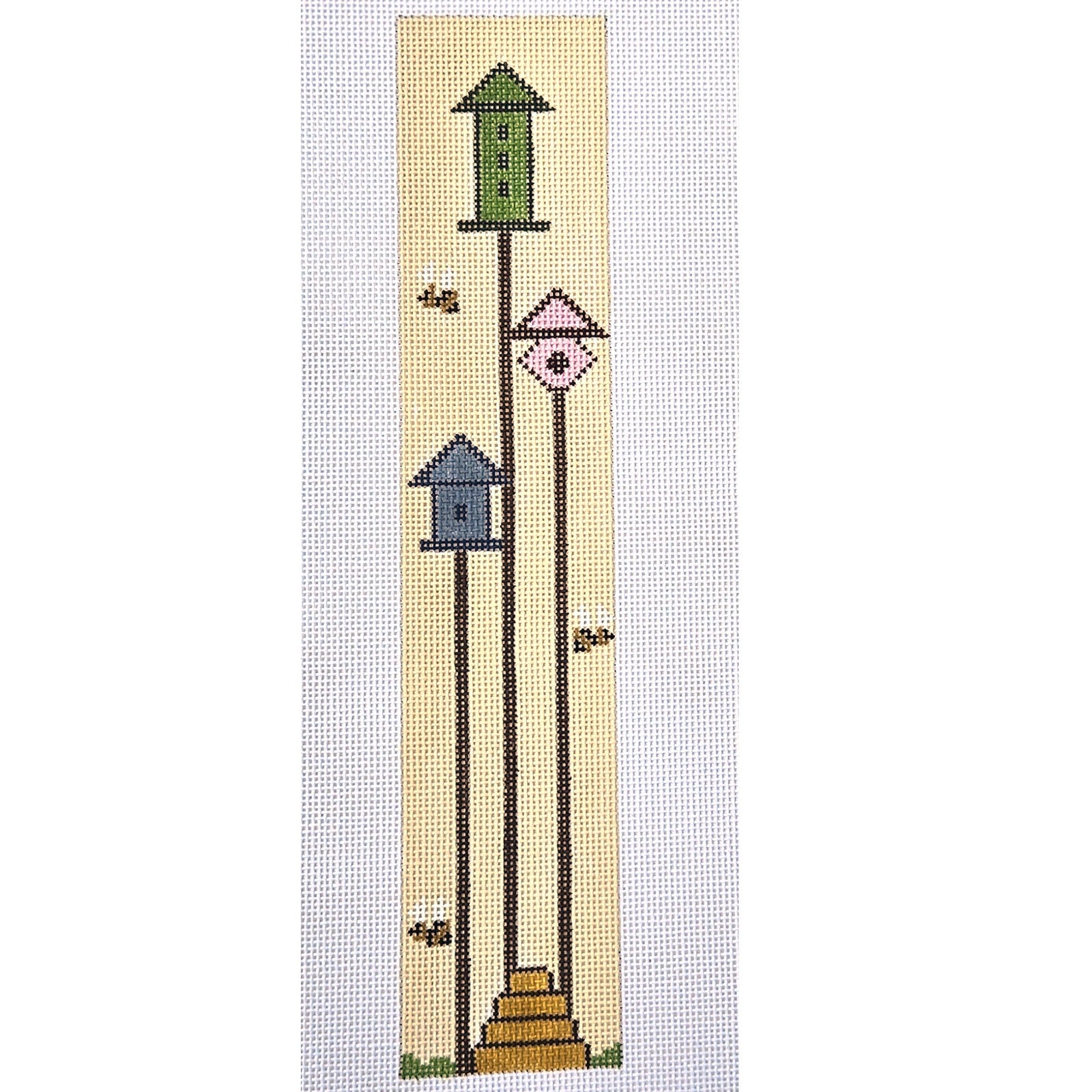 WHIMSICAL J. CHILD NEEDLEPOINT CANVAS:   BIRD HOUSES   BM0