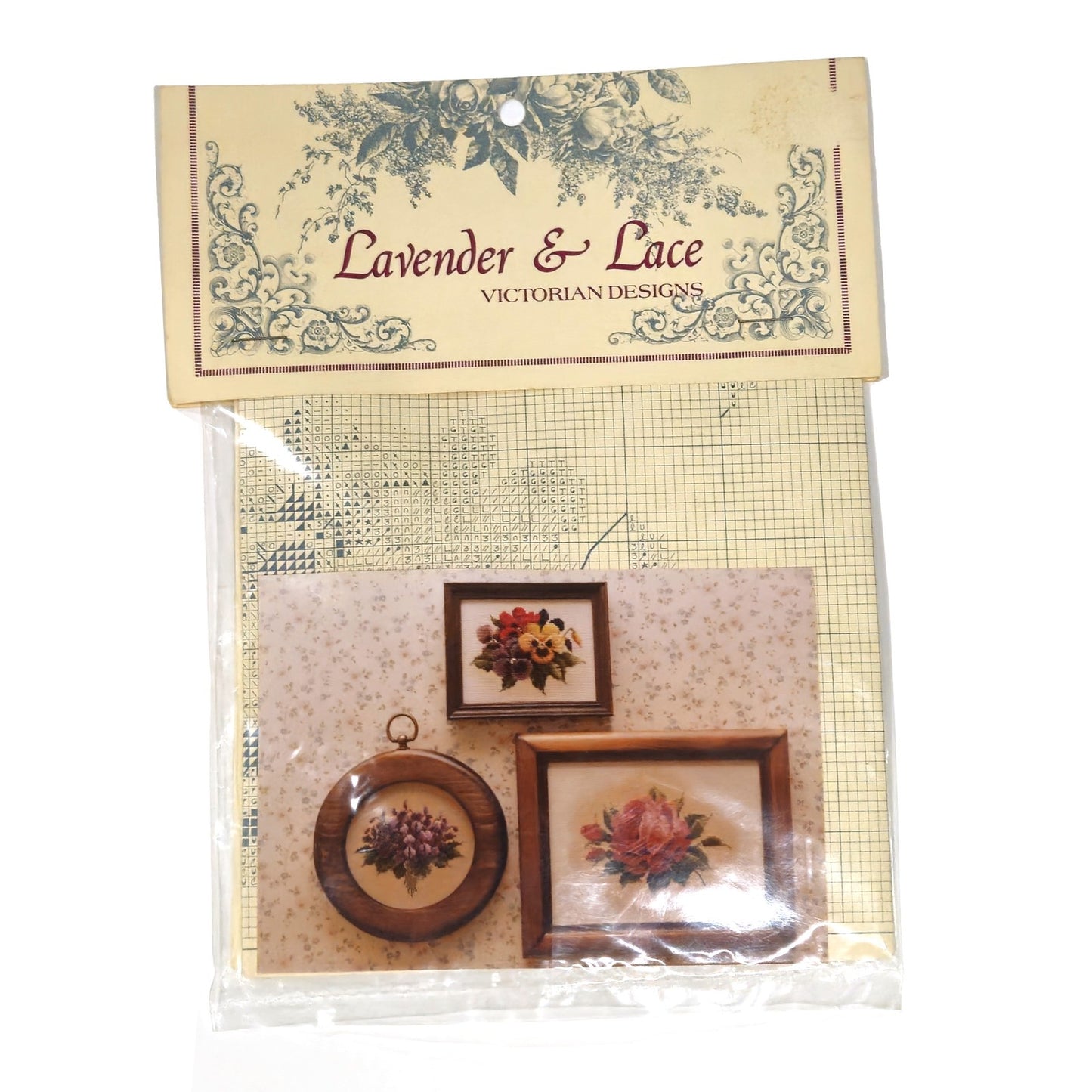 1991 LAVENDER & LACE VICTORIAN CROSS STITCH CHART:  TEA GARDEN   LF1