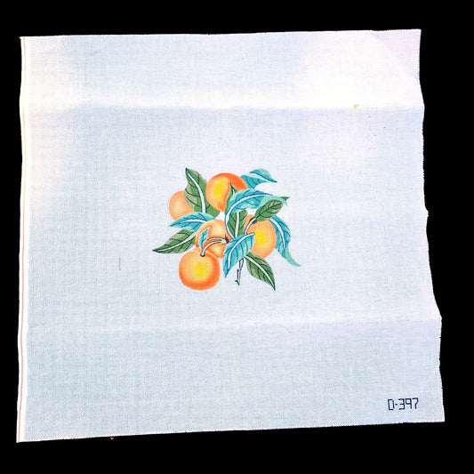 LARGE NEEDLEPOINT CANVAS:  CLEMENTINE ORANGE  SEAT, RUG    GG0