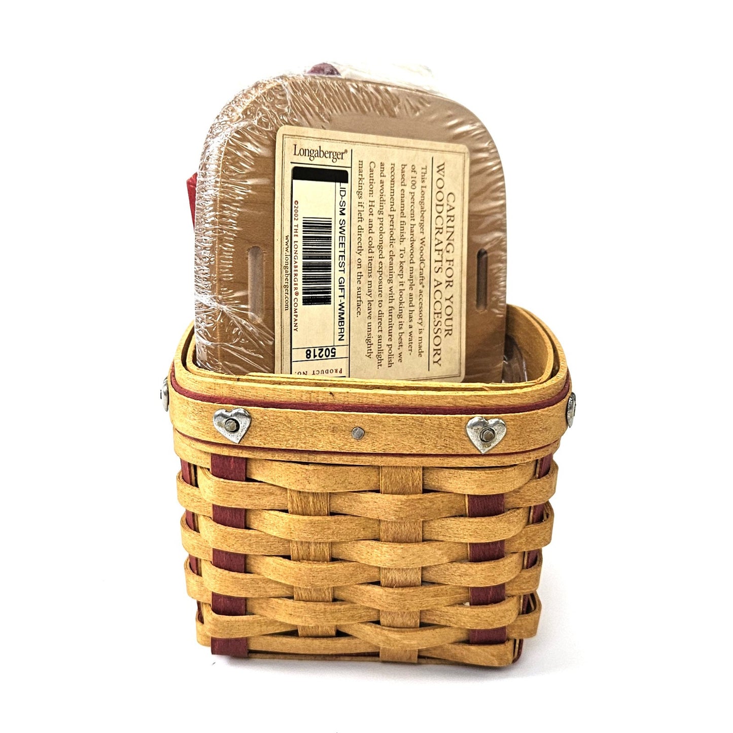 2002 LONGABERGER SMALL SWEETEST GIFT SWEETHEART BASKET SET:  RING BOX0