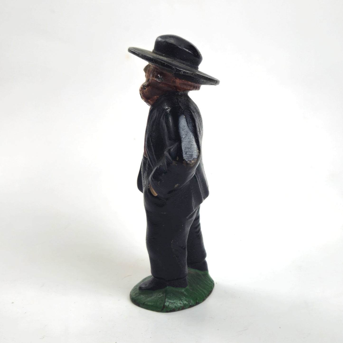 VINTAGE CAST IRON AMISH MAN FIGURINE4