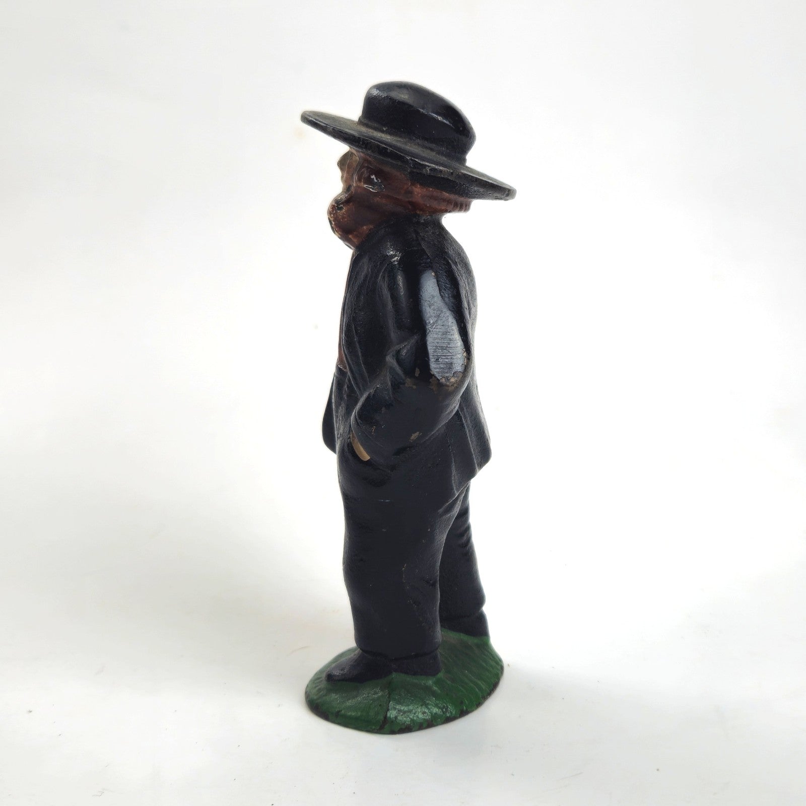 VINTAGE CAST IRON AMISH MAN FIGURINE4