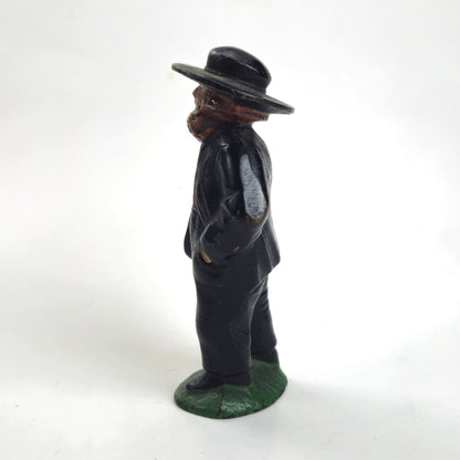 VINTAGE CAST IRON AMISH MAN FIGURINE4