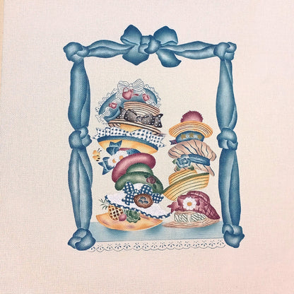 NEEDLEPOINT CANVAS:  TOWER OF HATS     BM0