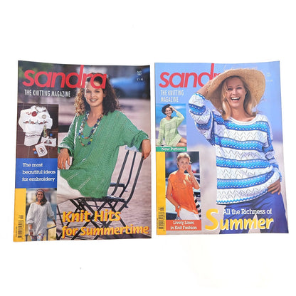 2 SANDRA KNITTING MAGAZINE LOT:  APRIL & JULY 1997     LF0