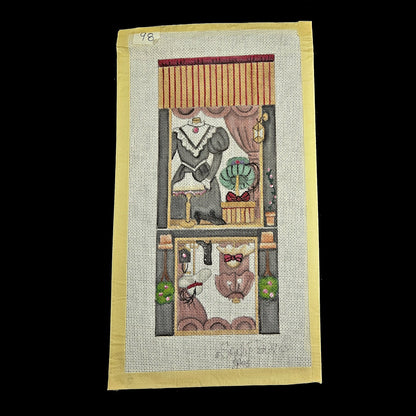 SANDY JENKINS HP NEEDLEPOINT CANVAS:  CLUTCH PURSE VICTORIAN THEME      BM1