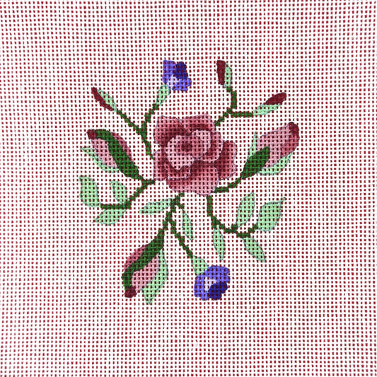 TERISU AUSTIN HP NEEDLEPOINT CANVAS: FLOWER BOX TOP, LID, COASTER    BM0