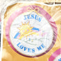 THE CREATIVE CIRCLE STAMPED EMBROIDERY HOOP CRAFT KIT:  1949 JESUS LOVES ME   LF0