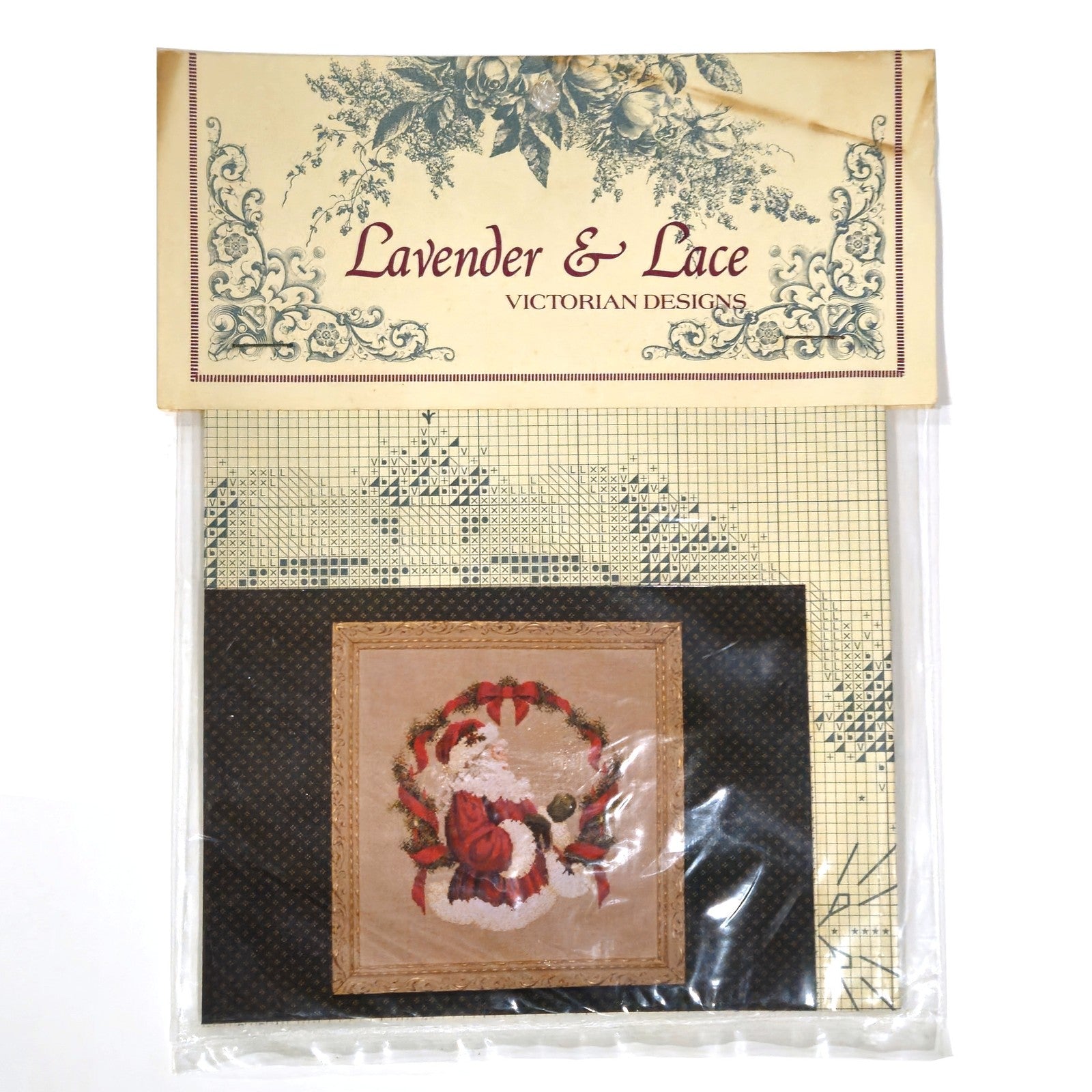 1990 LAVENDER & LACE CROSS STITCH CHART:  SANTA THE SPIRIT OF CHRISTMAS   LF1