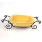 LONGABERGER WROUGHT IRON:  8" X 8" BUTTERNUT BAKING DISH & CADDY NIB0
