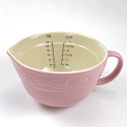 LONGABERGER POTTERY:  WOVEN TRADITIONS MEASURING CUP 24 OZ / 3 CUP PINK  NIB1