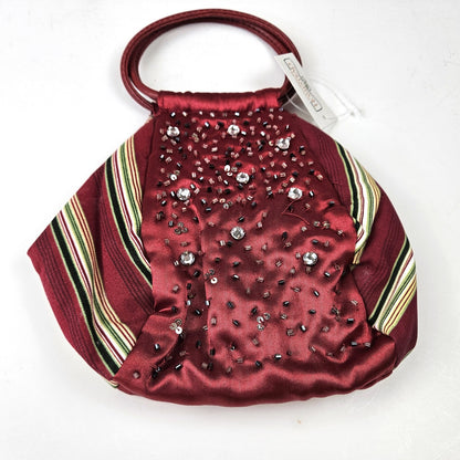LONGABERGER HOMESTEAD BEADED PURSE:  HOLIDAY STRIPE / HOLIDAY BOTANICAL NEW1