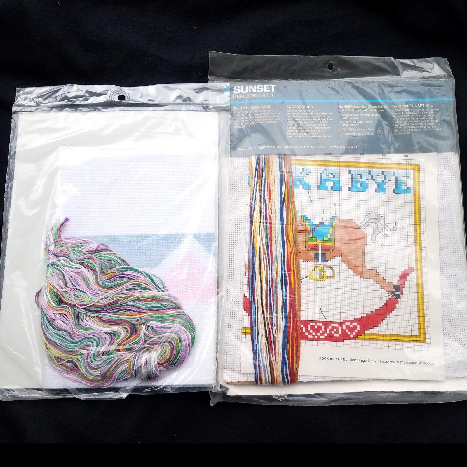 6 COUNTED CROSS STITCH KIT LOT:  FLOWER, BABY, FAMILY, LONGEVITY, DUCK THEME  BM4