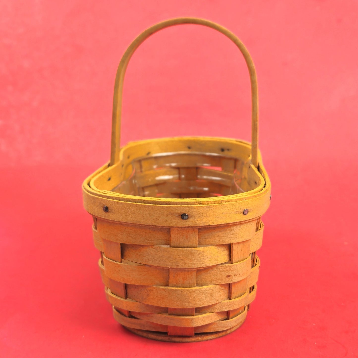 LONGABERGER SMALL BBQ BUDDY BASKET WITH 2 NIB CONDIMENT CROCKS2
